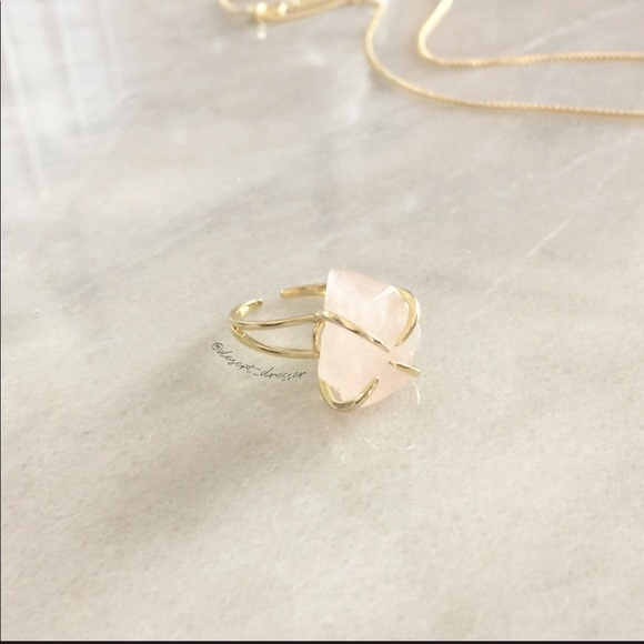 Raw Rose Quartz Ring - Picture 6 of 12